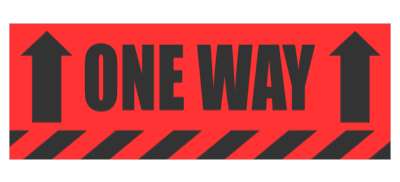 one way arrow up red lines floor sticker