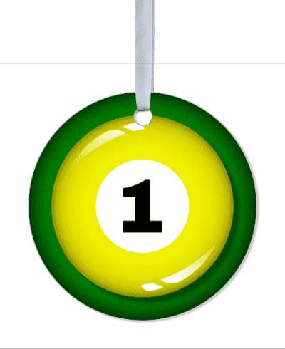 one yellow pool ball stickers, magnet