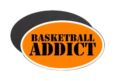 orange black basketball addict stencil fan stickers, magnet