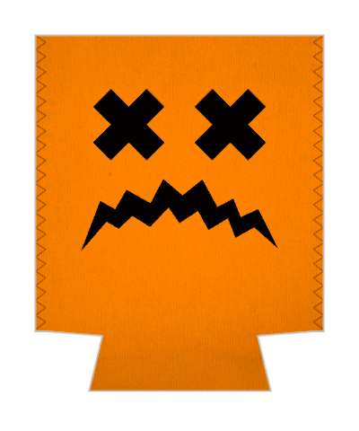 orange black dead jack o lantern pumpkin face sad stickers, magnet