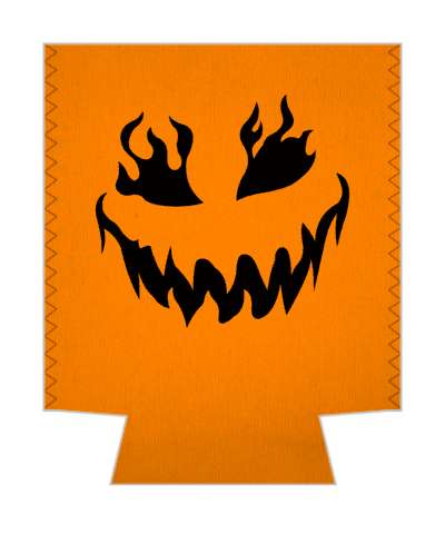 orange black flame eyes jack o lantern pumpkin face stickers, magnet