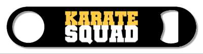 orange black white team karate squad stickers, magnet