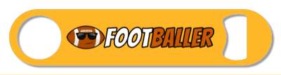 orange brown white football shades smile footballer word play stickers, magnet