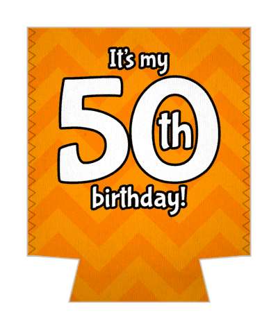 orange chevron its my 50th birthday stickers, magnet