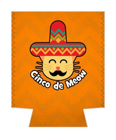 orange cinco de meow cat wordplay chevron stickers, magnet