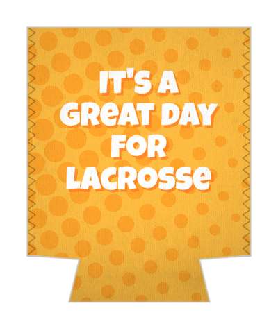 orange circles pattern its a great day for lacrosse stickers, magnet