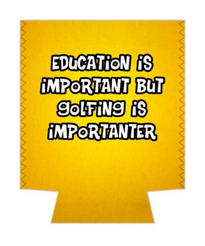orange education is important but golfing is importanter funny stickers, magnet