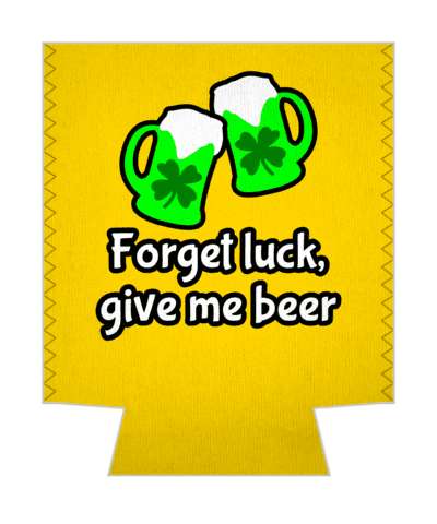 orange forget luck give me beer green mugs shamrock stickers, magnet