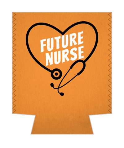orange future nurse stethoscope heart stickers, magnet
