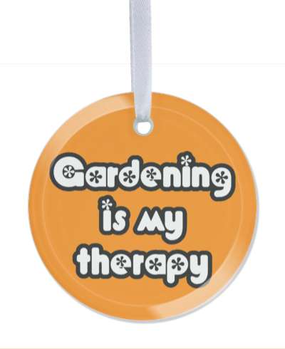 orange gardening is my therapy stickers, magnet