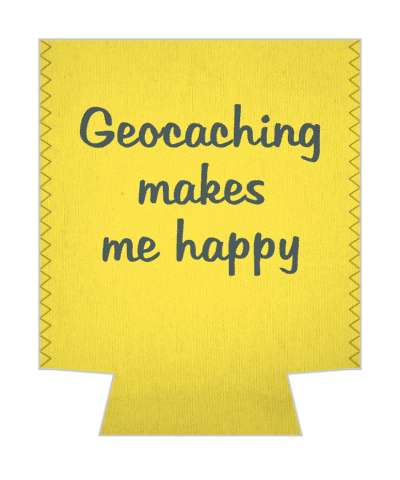 orange geocaching makes me happy stickers, magnet