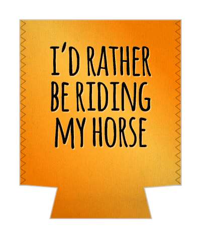 orange gradient id rather be riding my horse stickers, magnet