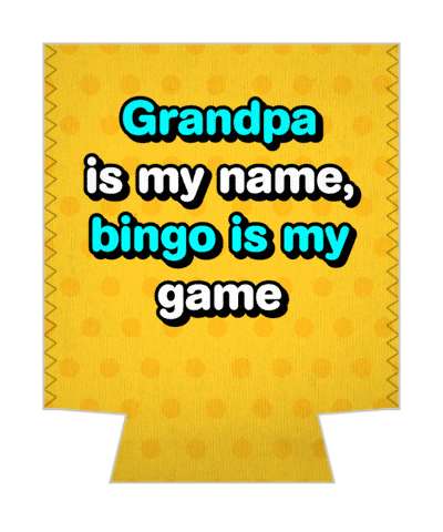 orange grandpa is my name bingo is my game stickers, magnet