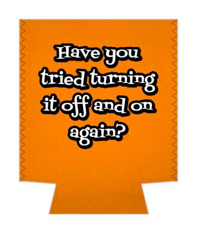 orange have you tried turning it off and on again stickers, magnet