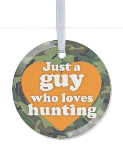 orange heart just a guy who loves hunting camo stickers, magnet