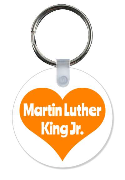 orange heart martin luther king jr stickers, magnet