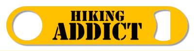 orange hiking addict outdoors stickers, magnet