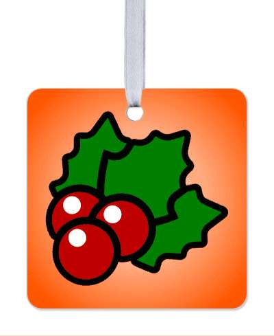 orange holly berries stickers, magnet