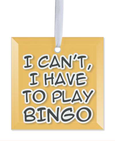 orange i cant i have to play bingo white black stickers, magnet