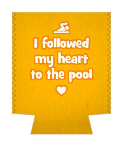 orange i followed my heart to the pool swimmer stickers, magnet