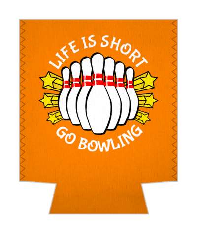 orange life is short go bowling pins and stars stickers, magnet