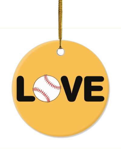 orange love baseball stickers, magnet