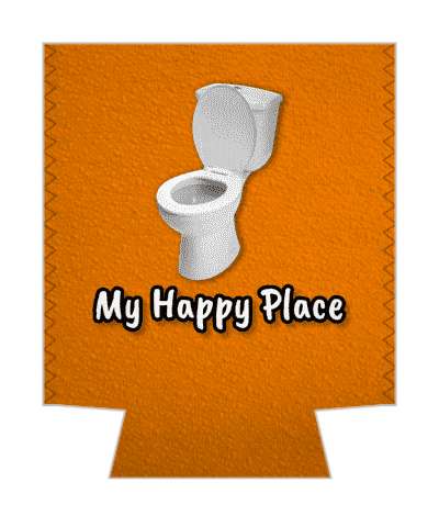 orange my happy place toilet stickers, magnet