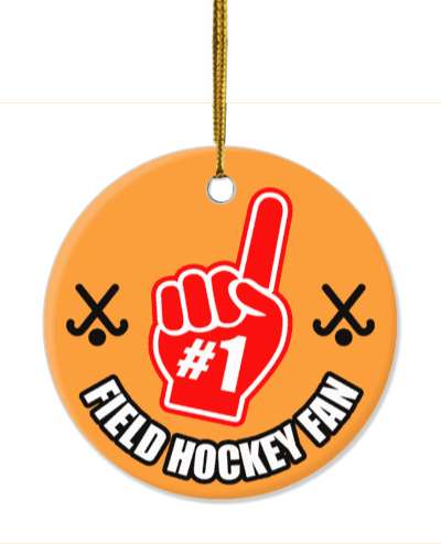 orange number one index pointing hand field hockey fan stickers, magnet