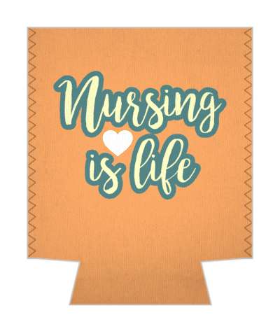 orange nursing is life white heart stickers, magnet