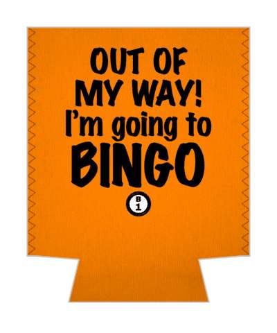 orange out of my way im going to bingo bingo ball stickers, magnet
