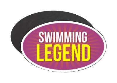 orange rays purple swimming legend stickers, magnet