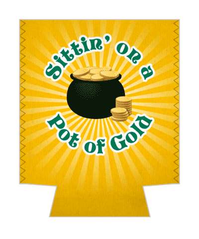 orange rays sitting on a pot of gold coins stickers, magnet