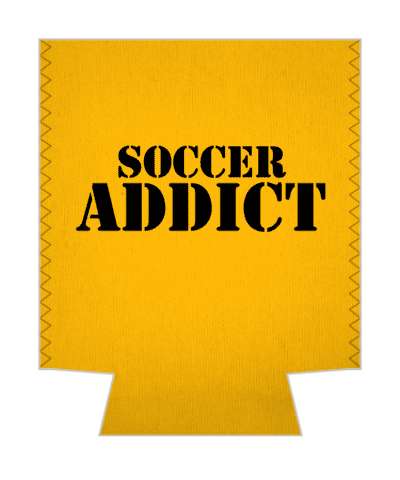 orange stencil black soccer addict stickers, magnet