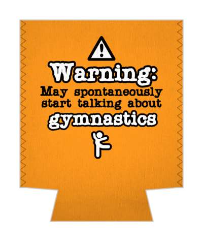 orange warning may spontaneously start talking about gymnastics stickers, magnet