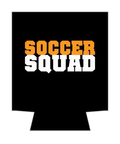 orange white black bold soccer squad team stickers, magnet