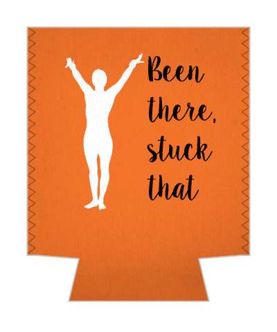 orange white silhouette gymnastics been there stuck that stickers, magnet