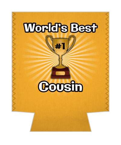 orange worlds best cousin trophy number one stickers, magnet