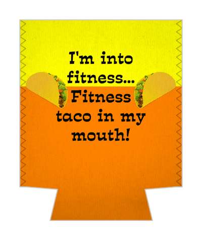 orange yellow im into fitness fitness taco in my mouth pun wordplay stickers, magnet