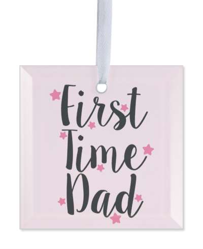 pale pink first time dad stars stickers, magnet