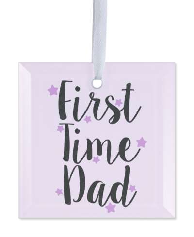 pale purple first time dad stars stickers, magnet