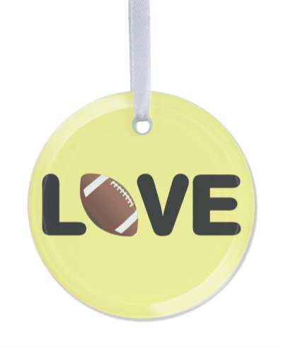 pale yellow love football ball stickers, magnet