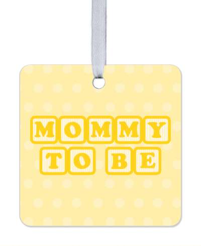 pale yellow mommy to be baby letter blocks polka dot stickers, magnet