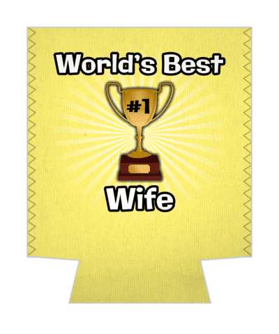 pale yellow worlds best wife trophy number one stickers, magnet