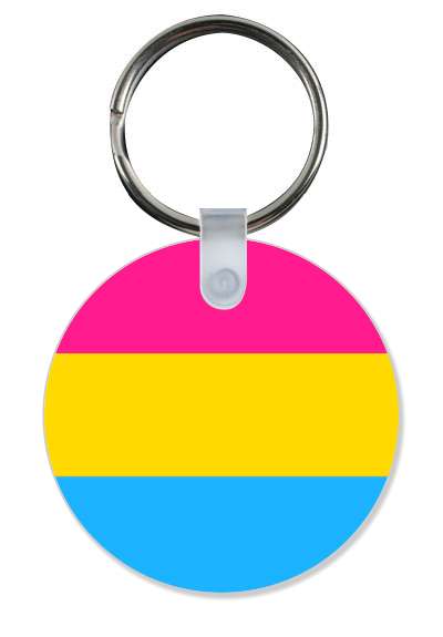 pansexual pride flag lgbt key circle stickers, magnet