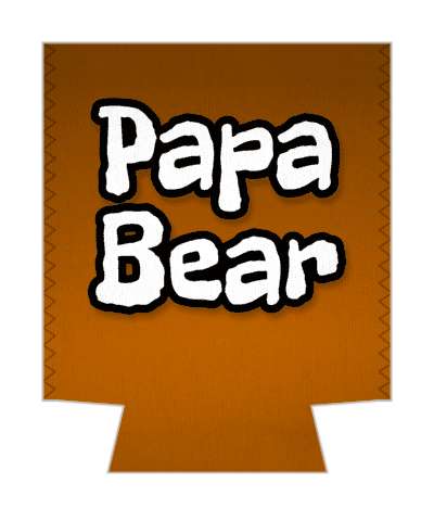 papa bear brown cute stickers, magnet