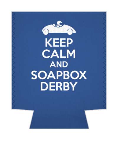 parody keep calm and soapbox derby diy racing blue stickers, magnet