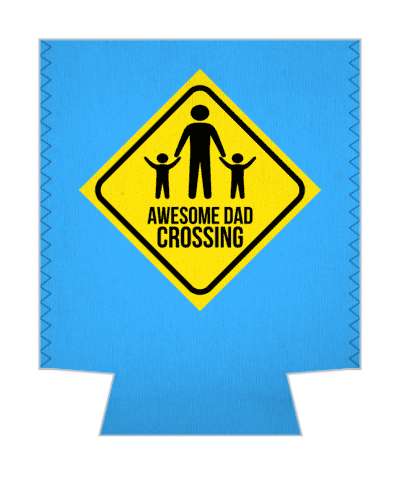 parody street sign awesome dad crossing two kids stickers, magnet