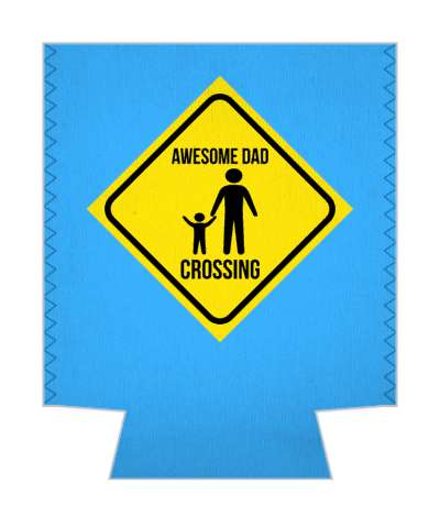 parody street sign awesome dad crossing stickers, magnet