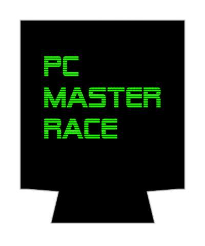 pc master race black green stickers, magnet