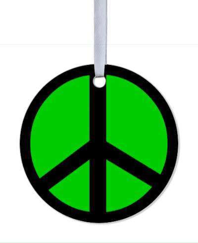 peace hippie symbol green stickers, magnet